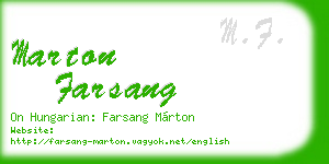 marton farsang business card