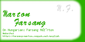 marton farsang business card